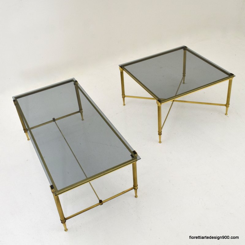 Due tavolini ottone Pair of coffee tables